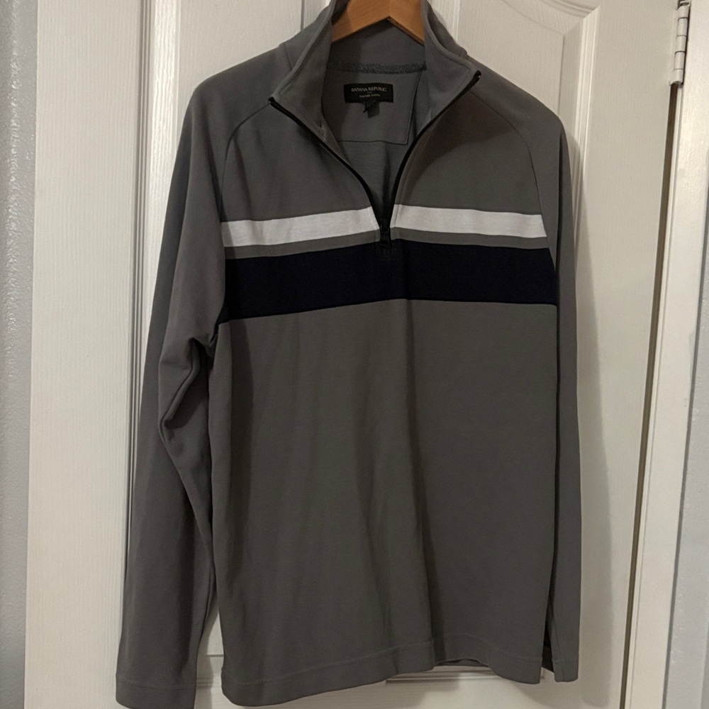 Banana Republic Gray Moisture-Wicking Pullover